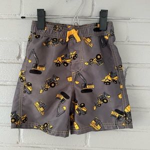 John Deere Toddler Size 3 swim Trunks Construction Equipment Excavator Trucks